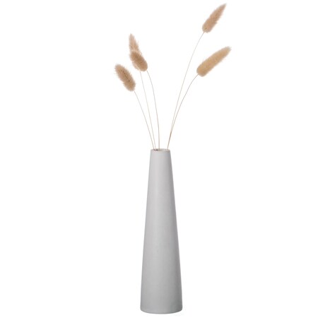 Uniquewise 8 Inch Contemporary Ceramic Cone Shape Table Vase Modern Pastel Colored Flower Holder, White QI004359.WT
